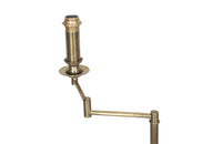 20th Century French brass reading floor lamp with articulated arm in the Art Deco style