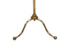 Mid century floor lamp French Classical style in brass with upper finial and ringed stem. Mid century lighting