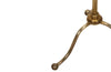 Mid century floor lamp French Classical style in brass with upper finial and ringed stem. Mid century lighting