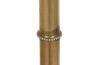 Mid century floor lamp French Classical style in brass with upper finial and ringed stem. Mid century lighting