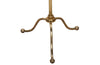 Mid century floor lamp French Classical style in brass with upper finial and ringed stem. Mid century lighting