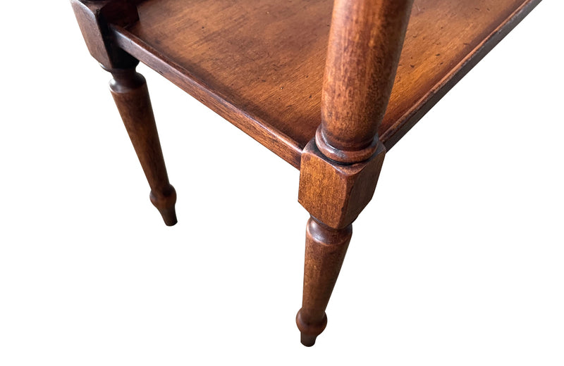 Elegant, Louis XVI Revival cherry wood jardiniere with zinc liner.