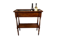 Elegant, Louis XVI Revival cherry wood jardiniere with zinc liner.