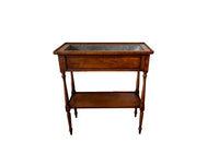 Elegant, Louis XVI Revival cherry wood jardiniere with zinc liner.
