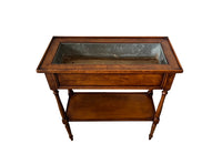 Elegant, Louis XVI Revival cherry wood jardiniere with zinc liner.