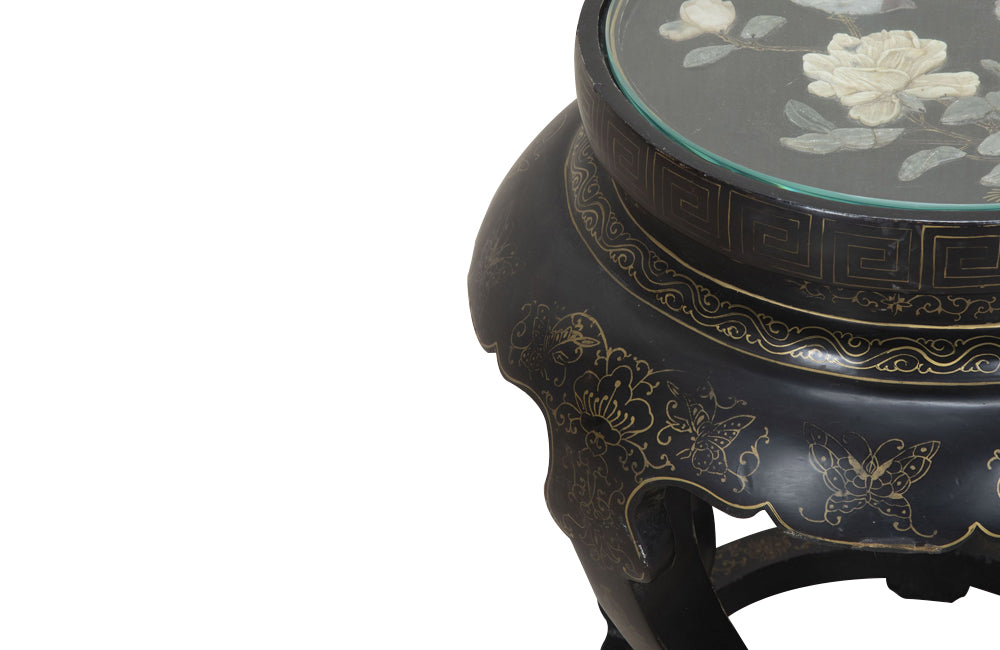 Mid-20th Century Chinese black lacquer end or low table.