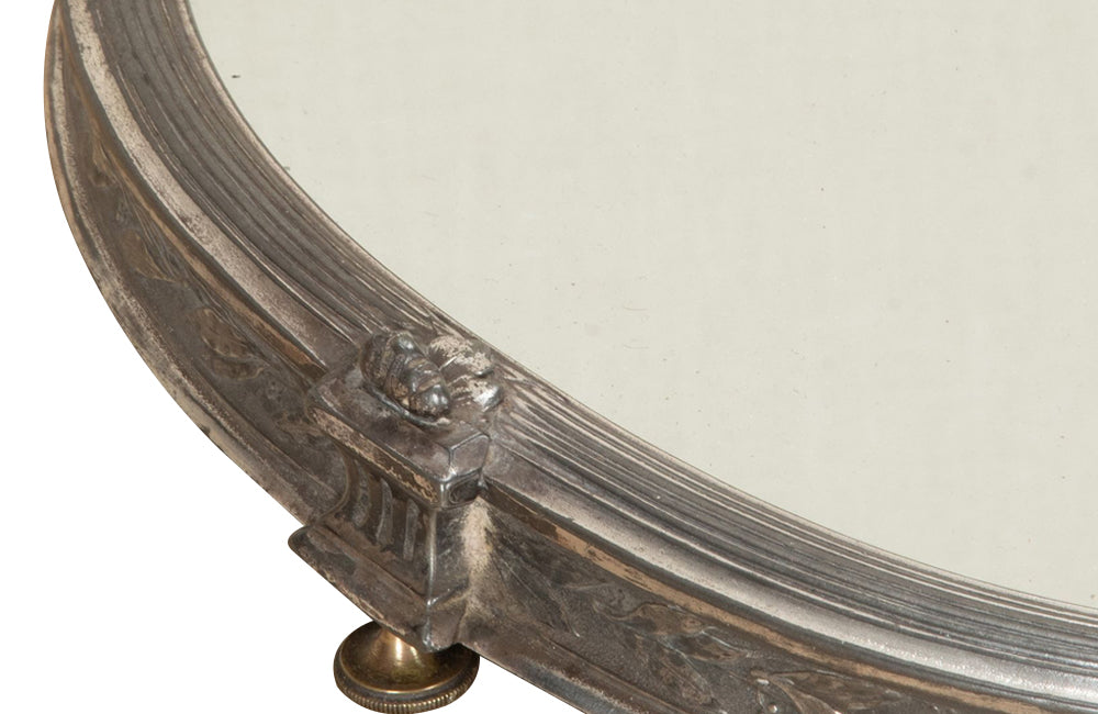 Beautiful, large, mirrored worn silverplate 'surtout de table' centrepiece by Gallia for Christofle