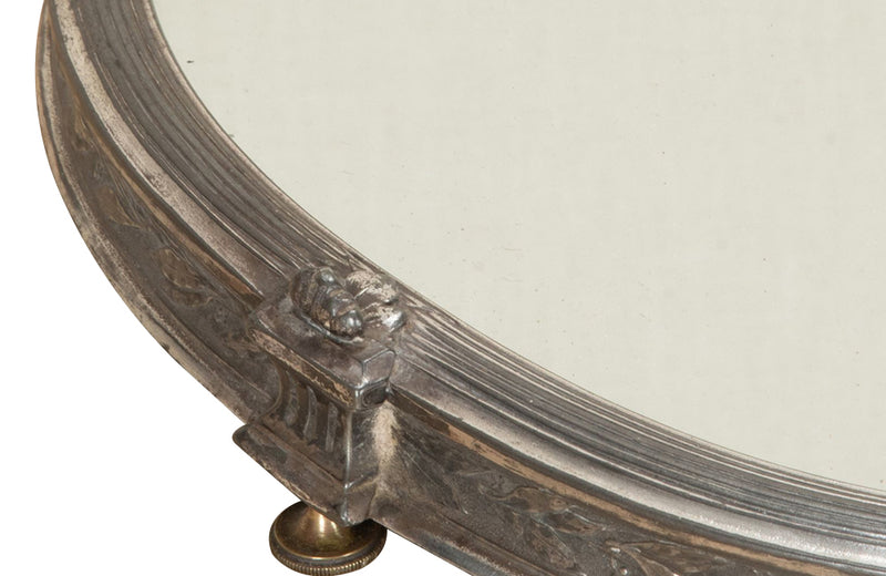 Beautiful, large, mirrored worn silverplate 'surtout de table' centrepiece by Gallia for Christofle