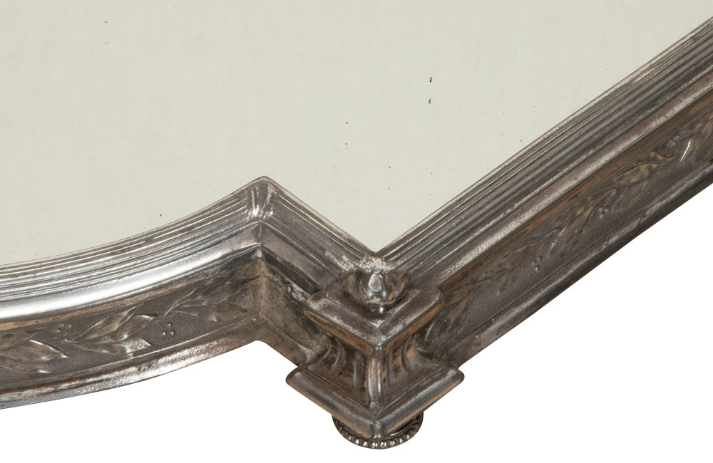 Beautiful, large, mirrored worn silverplate 'surtout de table' centrepiece by Gallia for Christofle