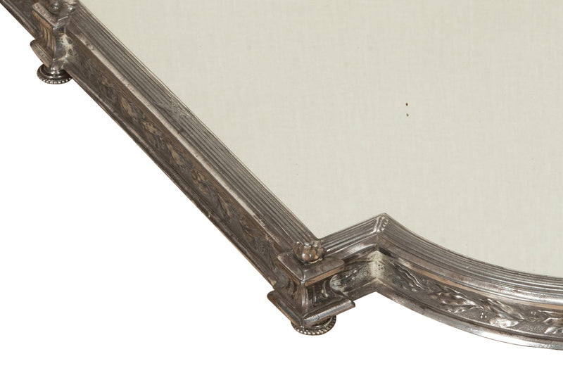 Beautiful, large, mirrored worn silverplate 'surtout de table' centrepiece by Gallia for Christofle