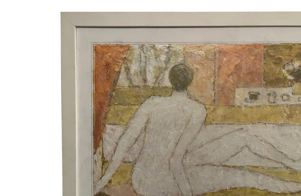 20th Century oil painting 'Seated Nude Figure' By Jean Guillou - French - Vintage oil painting