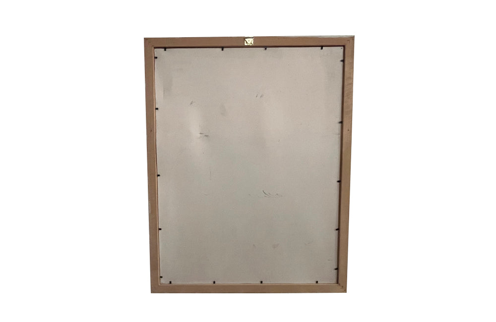 20th century oil on board painting of a female nude with still life