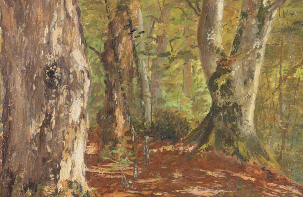 20TH CENTURY FRENCH OIL ON CANVAS PAINTING 'FOREST LANDSCAPE'