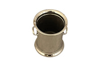 Elegant French silver plate bottle holder with two side handles.