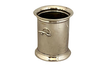 Elegant French silver plate bottle holder with two side handles.