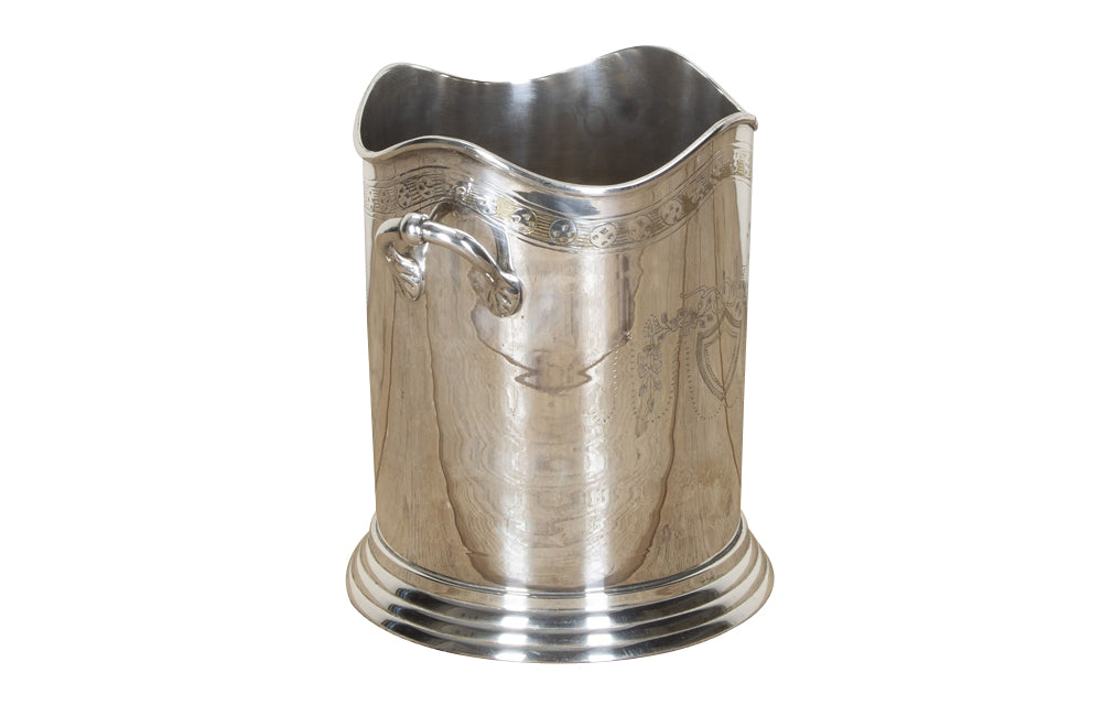 20th Century French silver plate champagne bucket.