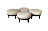 Antique Stools with ebonised feet Napoleon III antique linen upholstered tops