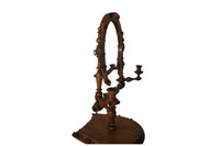 Early 20th century unusual wooden gentleman’s shaving stand with charming equestrian detailing