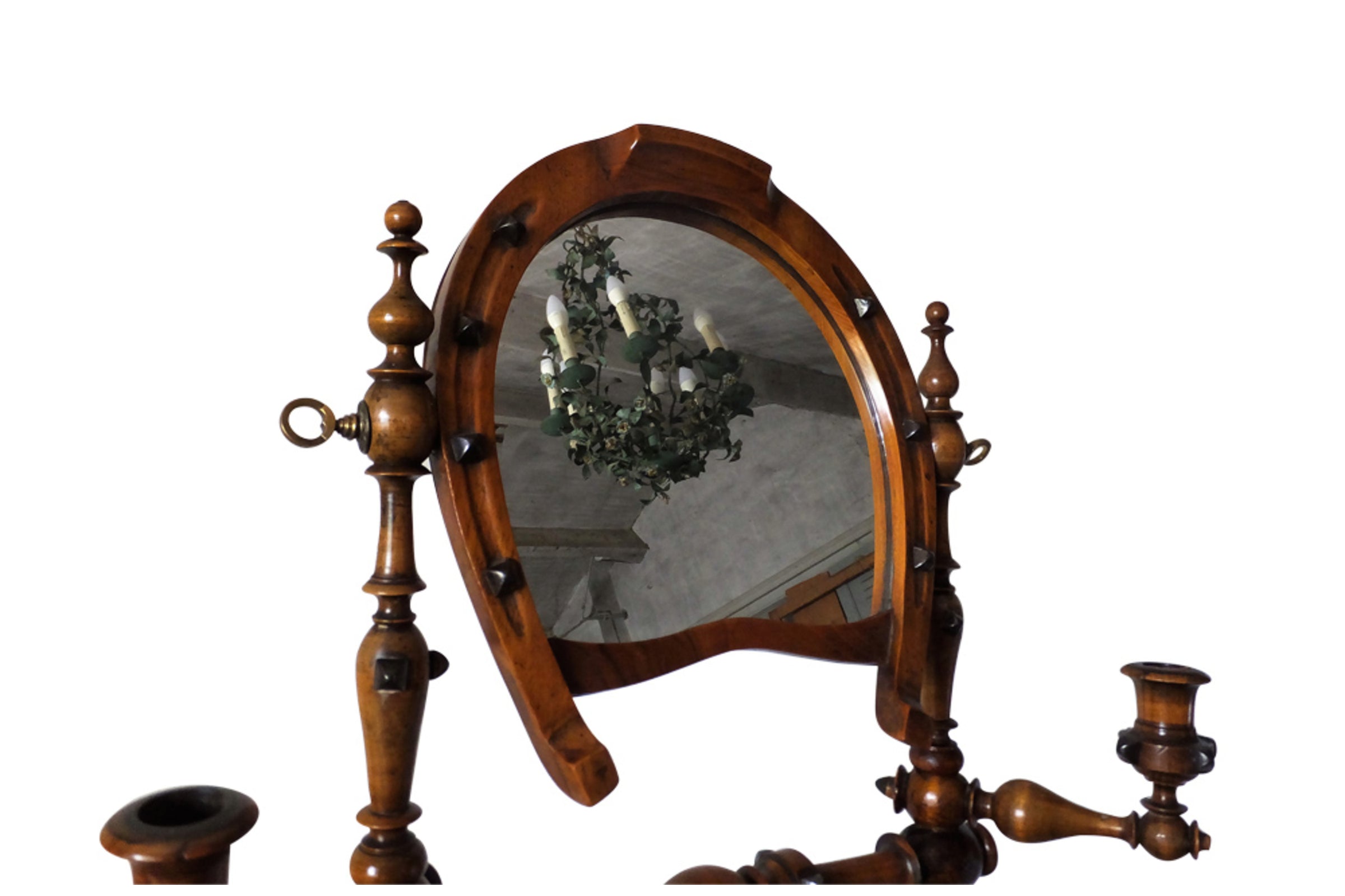 Early 20th century unusual wooden gentleman’s shaving stand with charming equestrian detailing