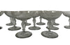 Beautiful set of 11 French champagne coupes decorated with a neo-classical etched design featuring galands of flowers.  c.1900
