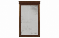 LARGE EARLY 19TH CENTURY FRENCH MAHOGANY & BRASS MIRROR