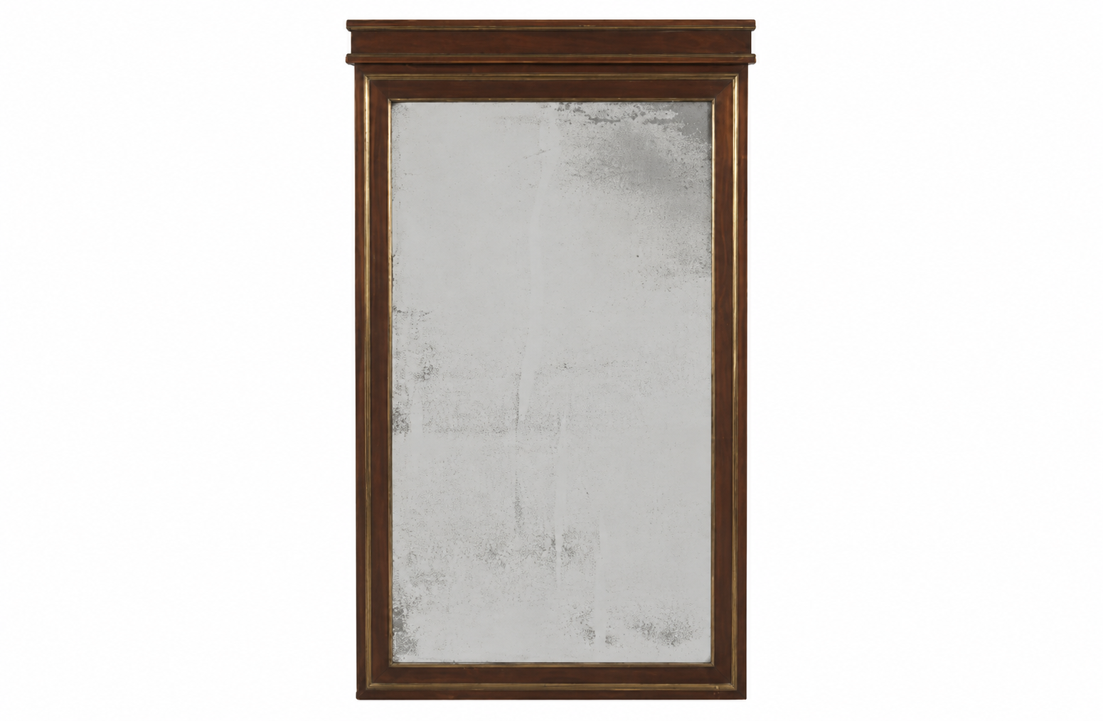 LARGE EARLY 19TH CENTURY FRENCH MAHOGANY & BRASS MIRROR