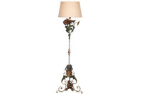 TALL ITALIAN POLYCHROME IRON FLOOR LAMP