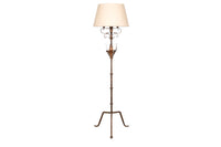 1950's Spanish gilt iron floor lamp of great decorative design.
