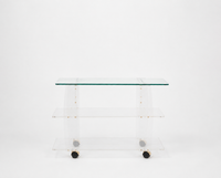 LUCITE & GLASS TROLLEY BY DAVID LANGE