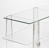 LUCITE & GLASS TROLLEY BY DAVID LANGE