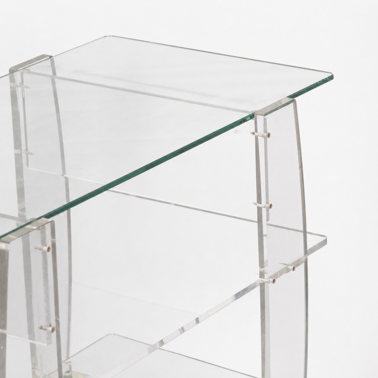 LUCITE & GLASS TROLLEY BY DAVID LANGE