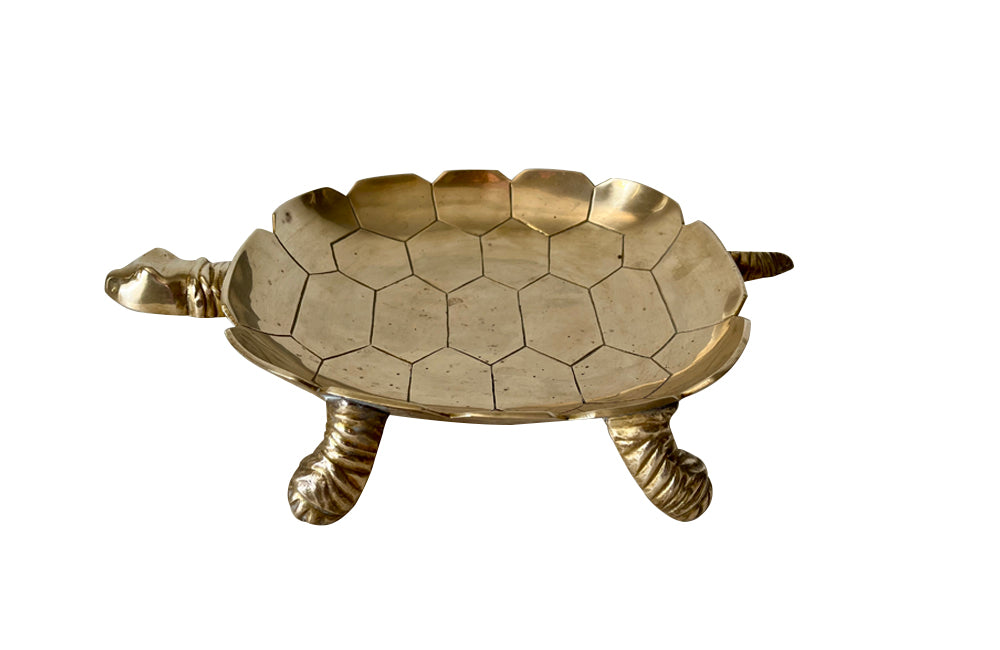 Turtle Shell Tray 20th Century Brass Turtle Tray - Decorative Antiques – AD & PS Antiques