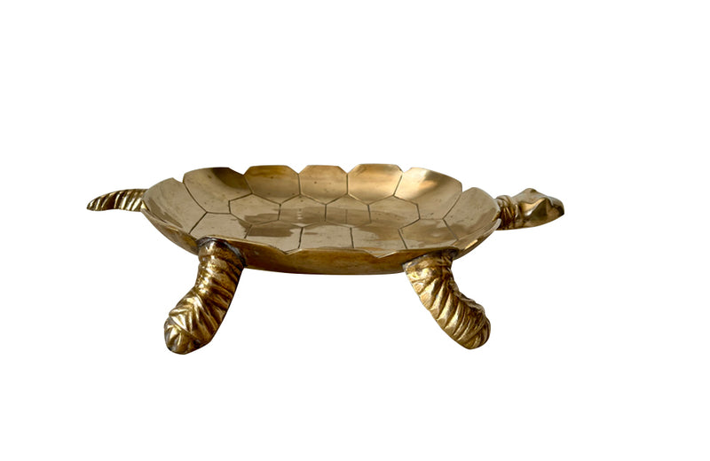 Mid 20th century brass tray in the form of a turtle
