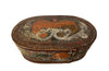 18th century charming, Swedish small painted oval marriage box.