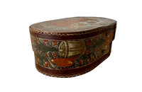 18th century charming, Swedish small painted oval marriage box.