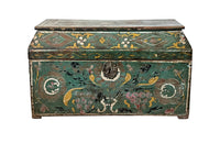 Large, 19th century painted marriage coffer