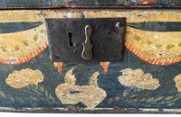 Charming 19th century painted marriage coffer box