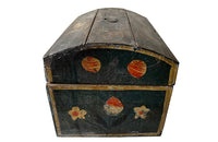 Charming 19th century painted marriage coffer box