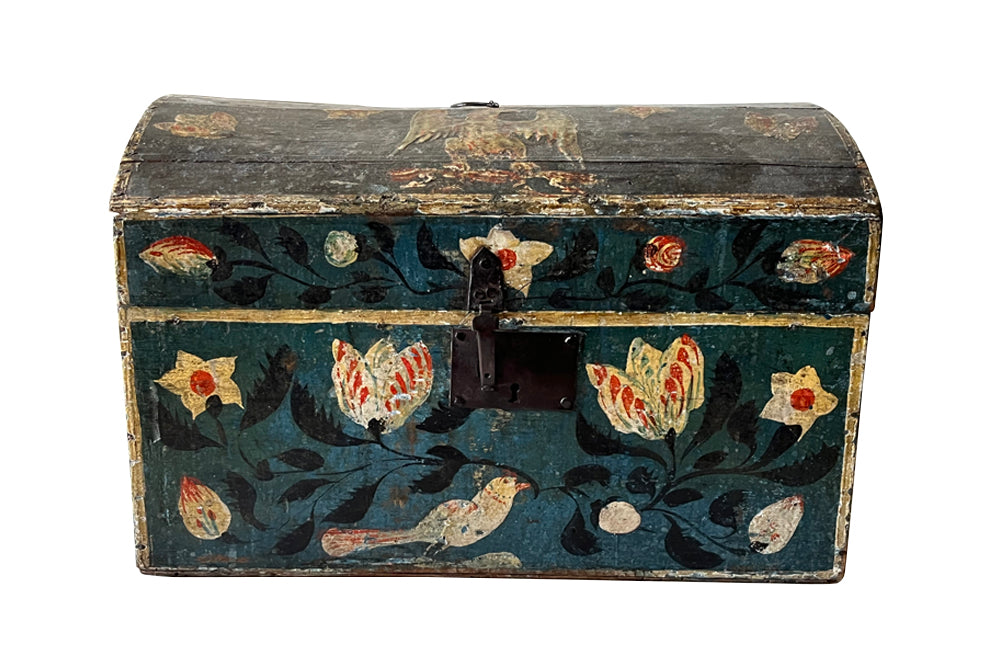Early 19th Century Painted Normandy Marriage Box - Decorative Antiques ...