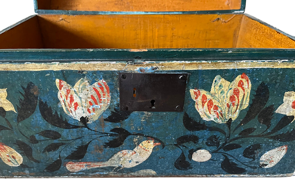 Beautiful early 19th century Normandy painted marriage coffer box