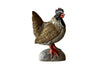 Large wooden painted rooster with Batik fabric to the wings and tail feathers