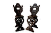 Pair of 19th century Italian scabello chairs renaissance revival - Antique Chairs