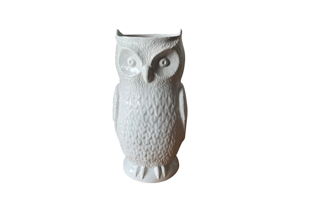 ITALIAN CERAMIC OWL UMBRELLA STAND