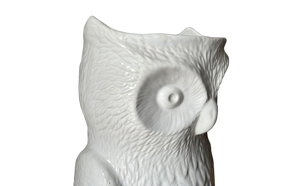 ITALIAN CERAMIC OWL UMBRELLA STAND