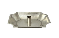 Chic 20th Century Spanish,&nbsp;elegant silver plate candleholder in recessed octagonal shaped tray