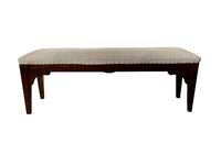 Antique bench made of walnut, oak and antique linen - French Antique Furniture