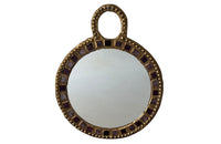 Metal wall mirror with glass inlays atrributed to Irina Jaworska - Line Vautrin School - Mid Century Mirrors