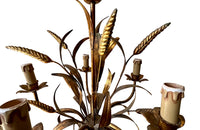 GILT METAL WHEAT SHEAF CHANDELIER
