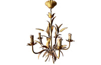 GILT METAL WHEAT SHEAF CHANDELIER