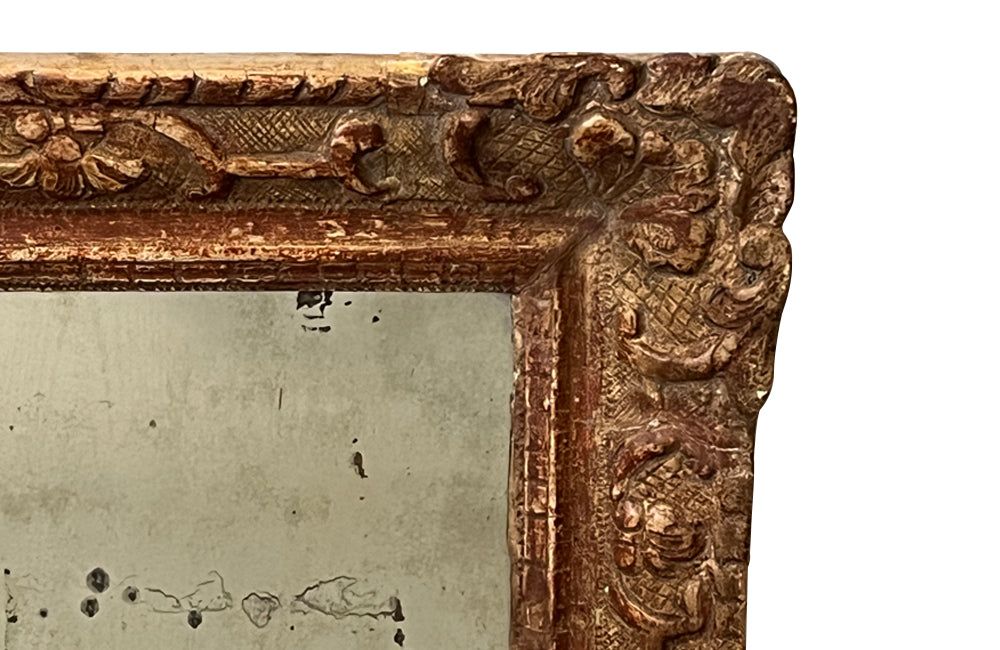 Antique carved giltwood mirror - Antique French Mirror 